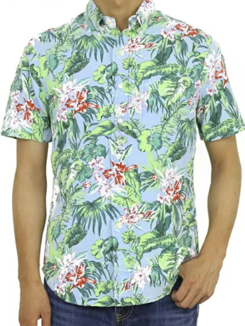 Ralph Lauren Tropical Floral Short Sleeve Button Down Shirt Men's XL